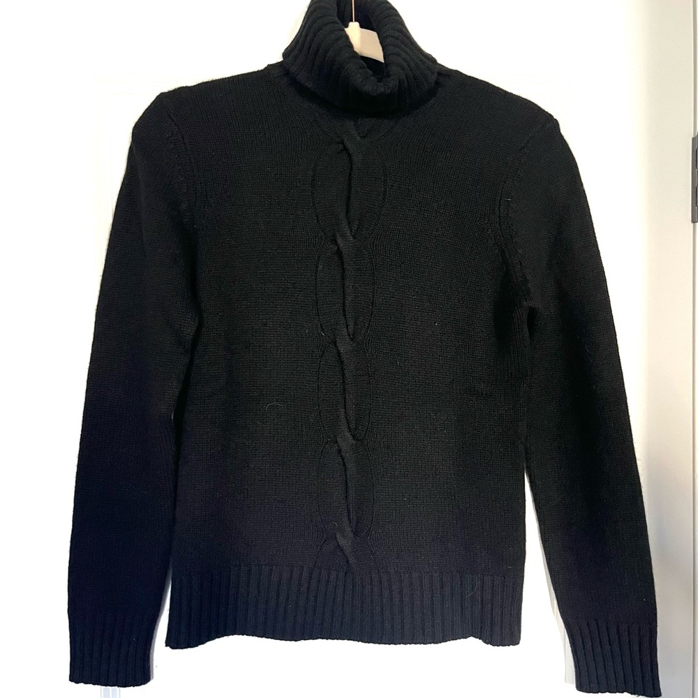 Womens Brooks Brothers black turtleneck 100% Cashmere Sweater size small